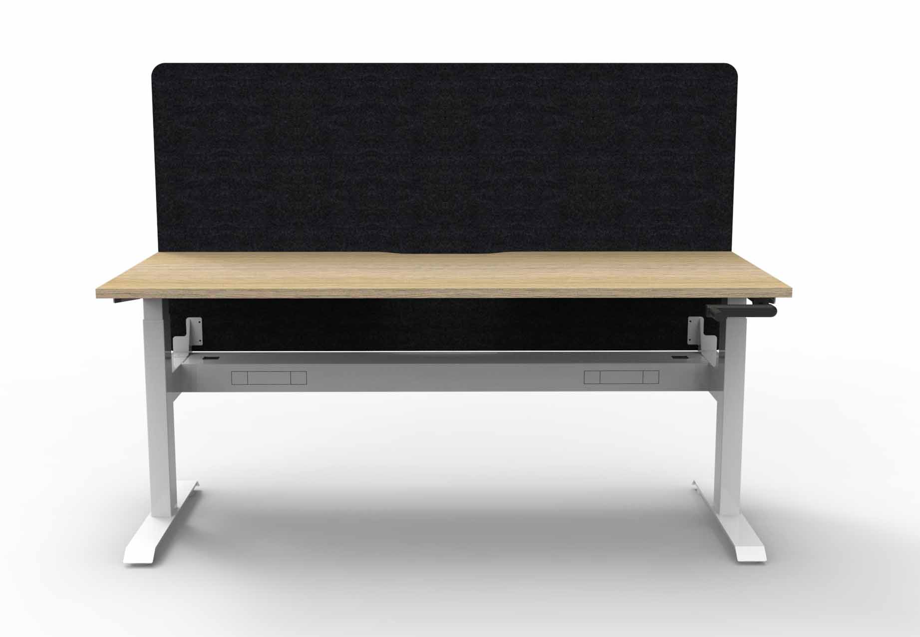 Boost Crank Single Sided Workstation with Cable Tray and Eco Screen